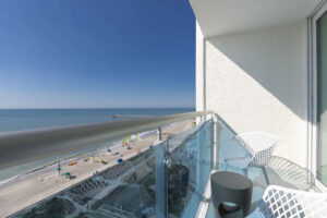 Balcony and view of the Ocean at the Crown Reef Beach Resort Myrtle Beach 1200