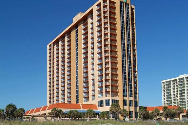 View of the Embassy Suites Myrtle Beach Oceanfront from the Beach 600