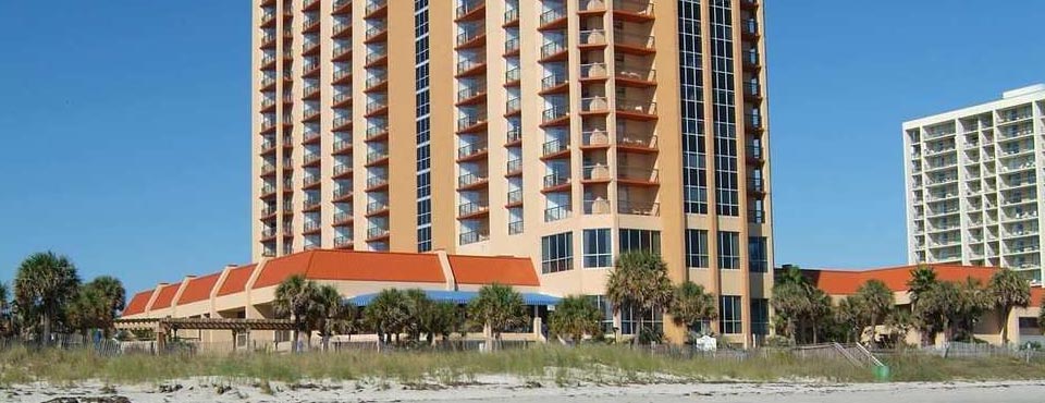 View of the Embassy Suites Myrtle Beach Oceanfront from the Beach 960